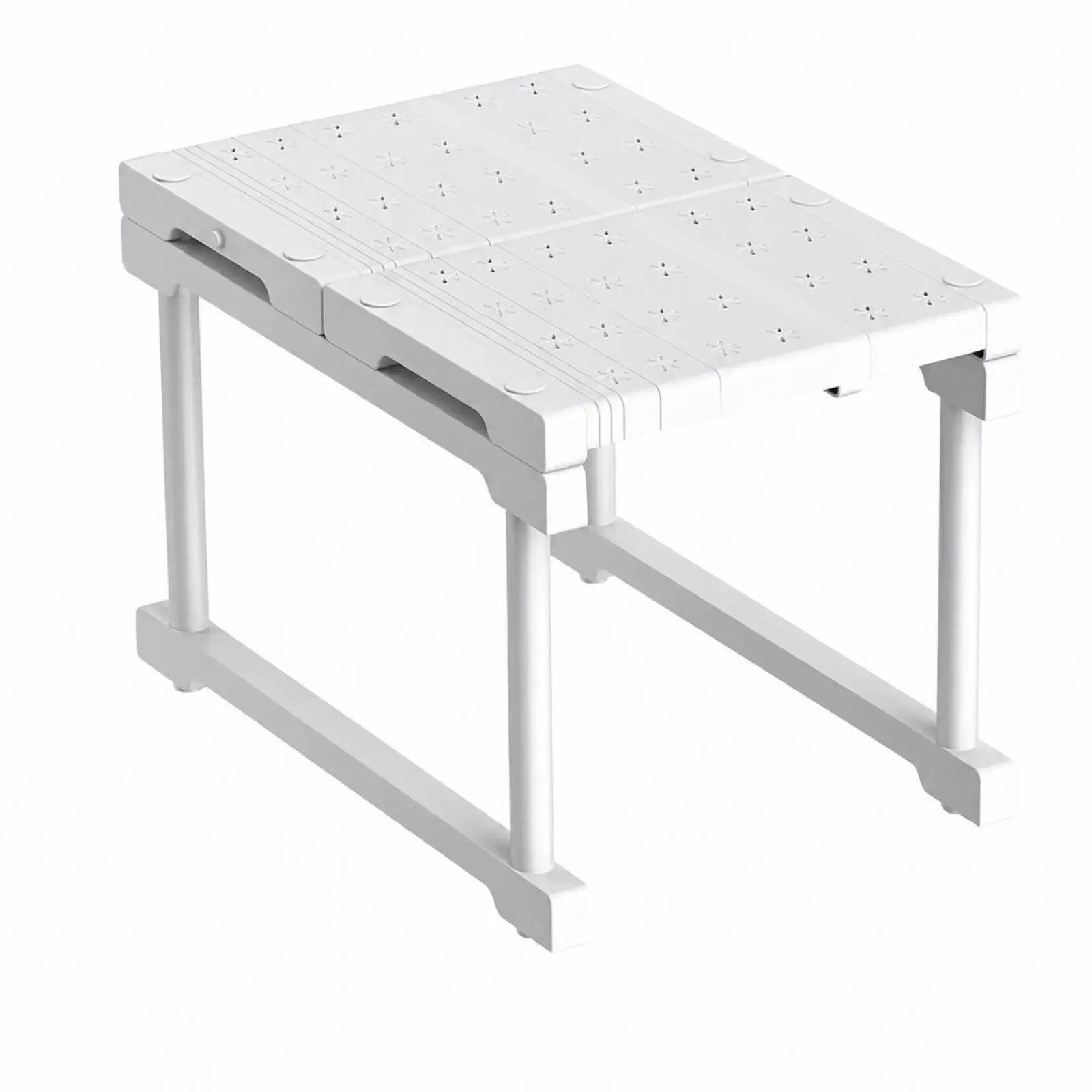 White Carbon Steel Closet Divider Shelf Adjustable Length Storage Shelving Unit for Bedroom Wardrobe Organization