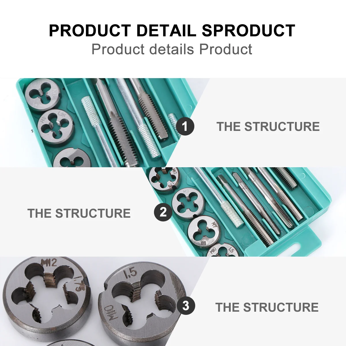 

20Pcs Metric Tap and Die Set High-Strength Alloy Steel for Precise Manual Threading DIY Machining Tools Silver