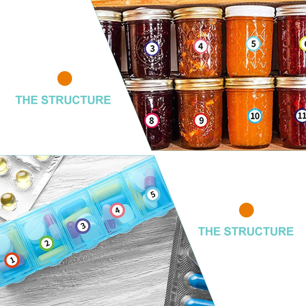 

10 Sheets Copper Plate Digital Stickers Fluorescent Colors Number Dots 1-40 Self Adhesive Removable File Folder Labels