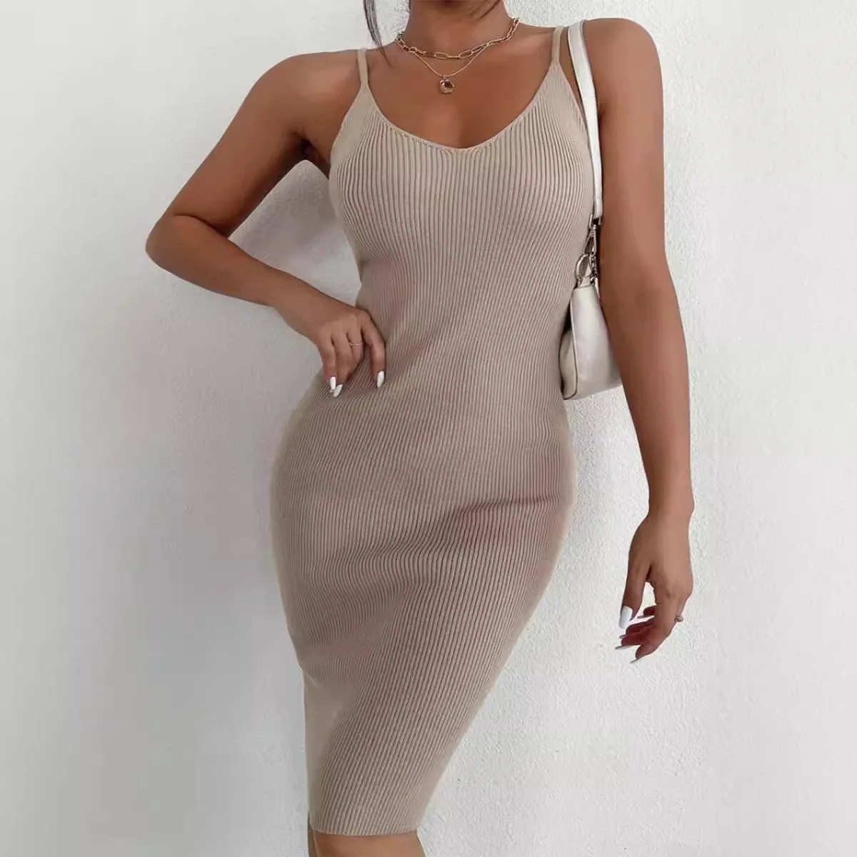 Robe à bretelles en laine pour femmes, nouvelle mode printemps été décontractée, Style Hip Hop Y2K, polyvalente, usage quotidien, sac ajusté, robe de hanche pour dames