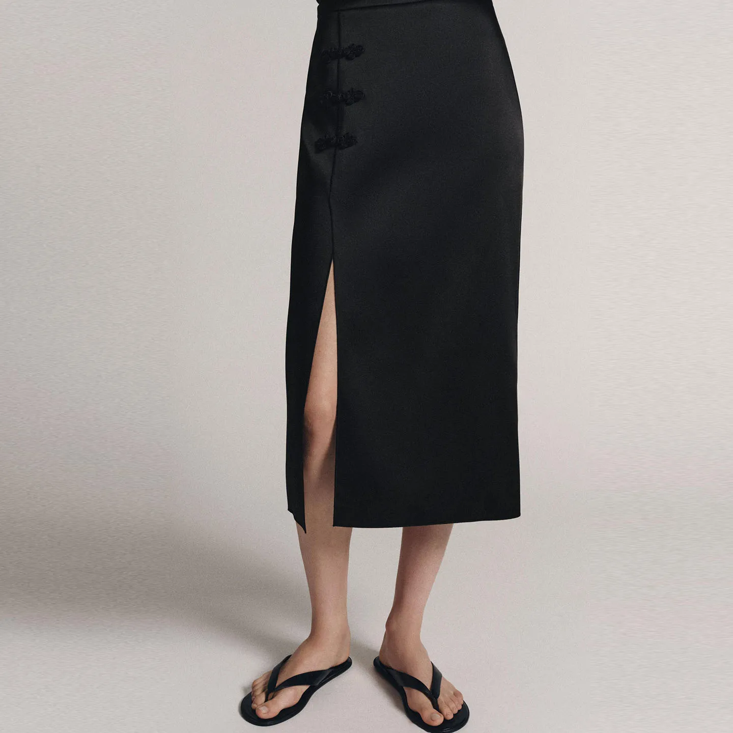 Fashionable Mid-Waist Knot-Tie Split  Skirt Women's Slim Fit Autumn Wear New 2026 ZADATA Standard Version Chinese Made