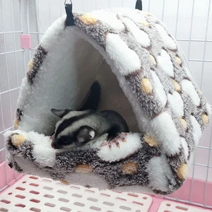 1 pçs coral velo dot print pequena espuma casa de estimação pendurado cama hamster para animais pequenos esquilo papagaio ninho algodão 6 principais vendas casinha ninho passarinho - №2