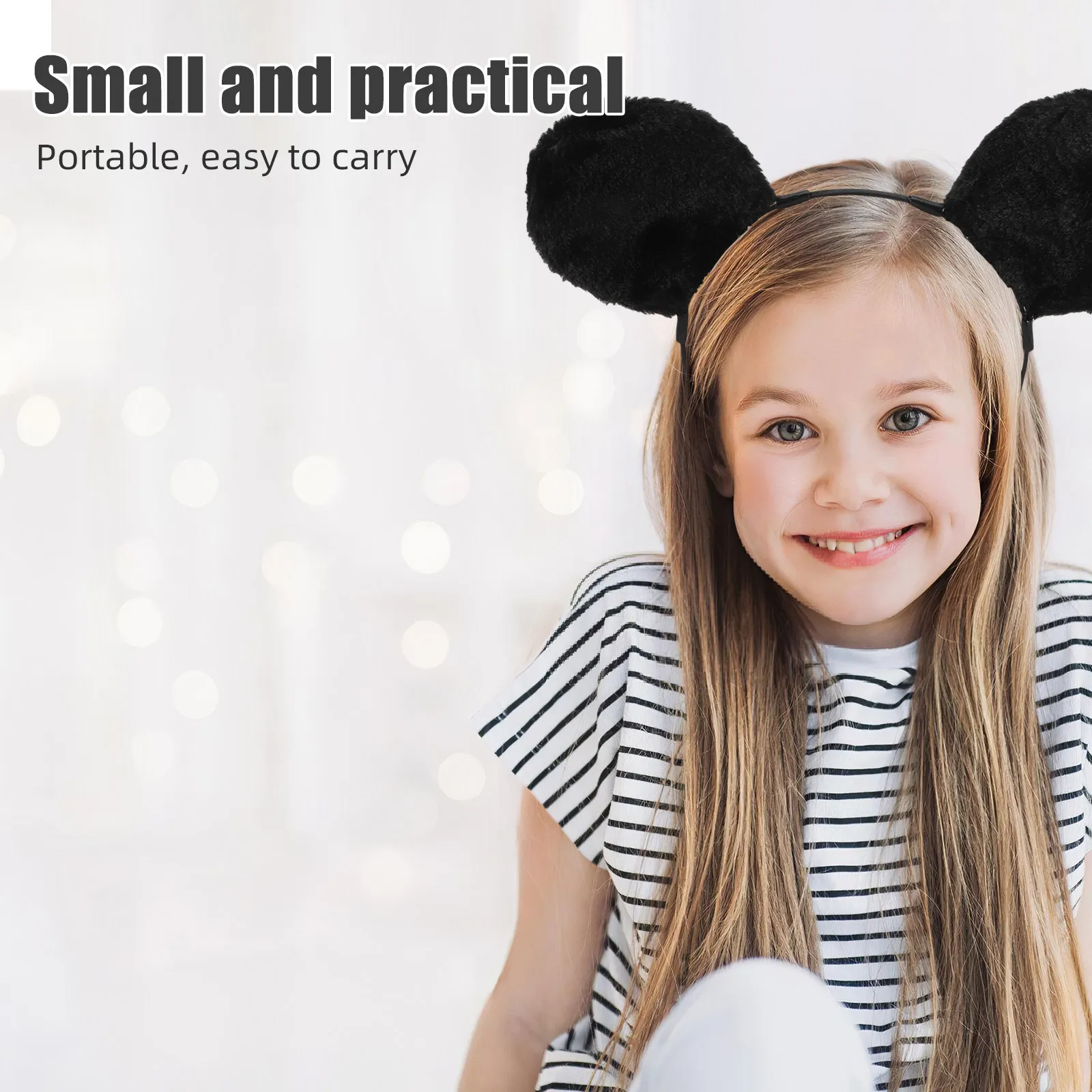 

Mouse Ear Headband for Kids Soft Comfortable Cartoon Animal Costume Headband Halloween Party Birthday Children's Dress Up