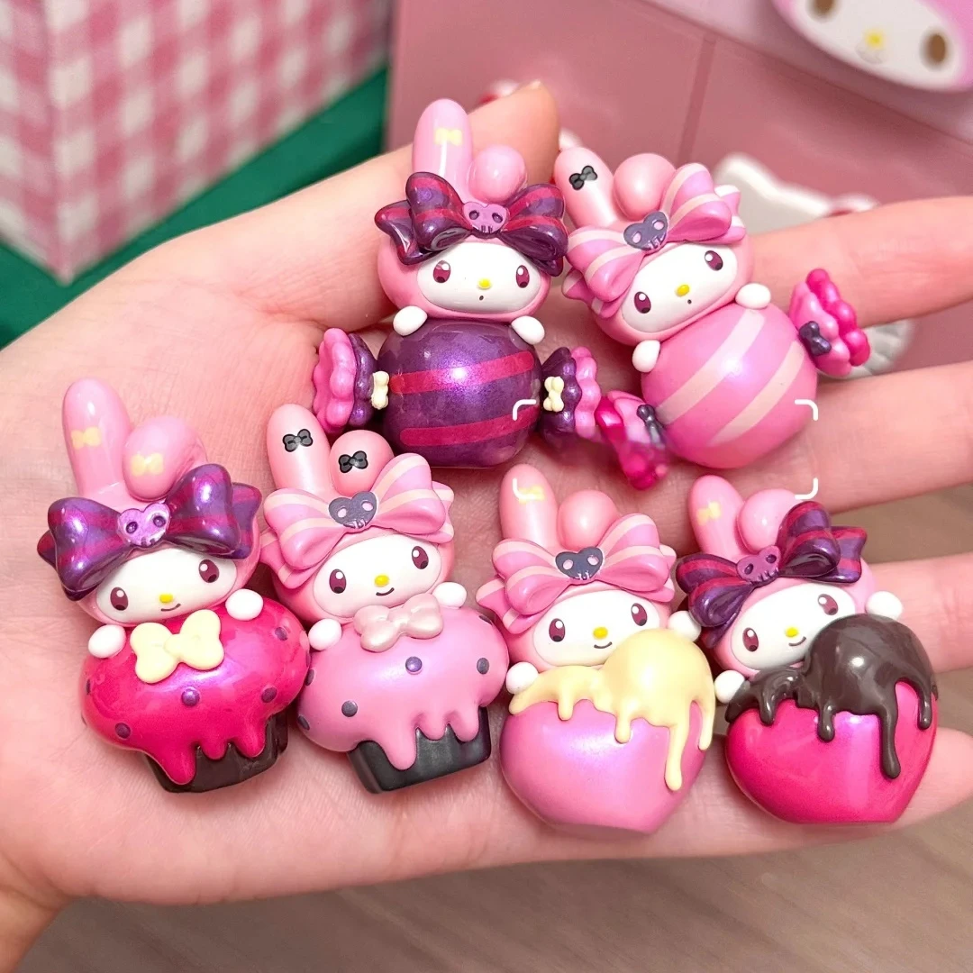 

Cartoon Sanrio Character Candy Heart Sweet Promise Series Mini Figure Blind Box Cute Melody&Kuromi Mini Doll Birthday Toy Gifts
