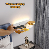 Wireless Charging Wall Lamp Bedside Modern LED Wall Light With Switch USB Charging Wall Sconce Indoor Lighting Living Room Decor