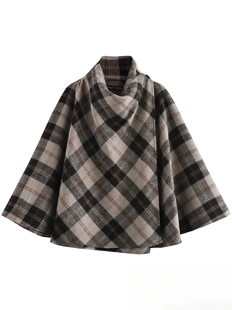 

KONDALA винтажная повседневная шикарная женская куртка-плащ в клетку, свободная куртка с длинными рукавами, мода 2025 года, весенне-зимний праздничный элегантный топ