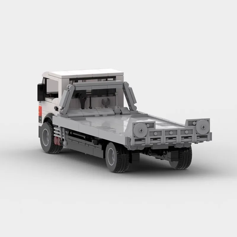 Zestaw klocków konstrukcyjnych Hot Music-Themed D-Rescue Flatbed Trailer Speed Series 8-Lane Car General Model Construction Set bez samochodu