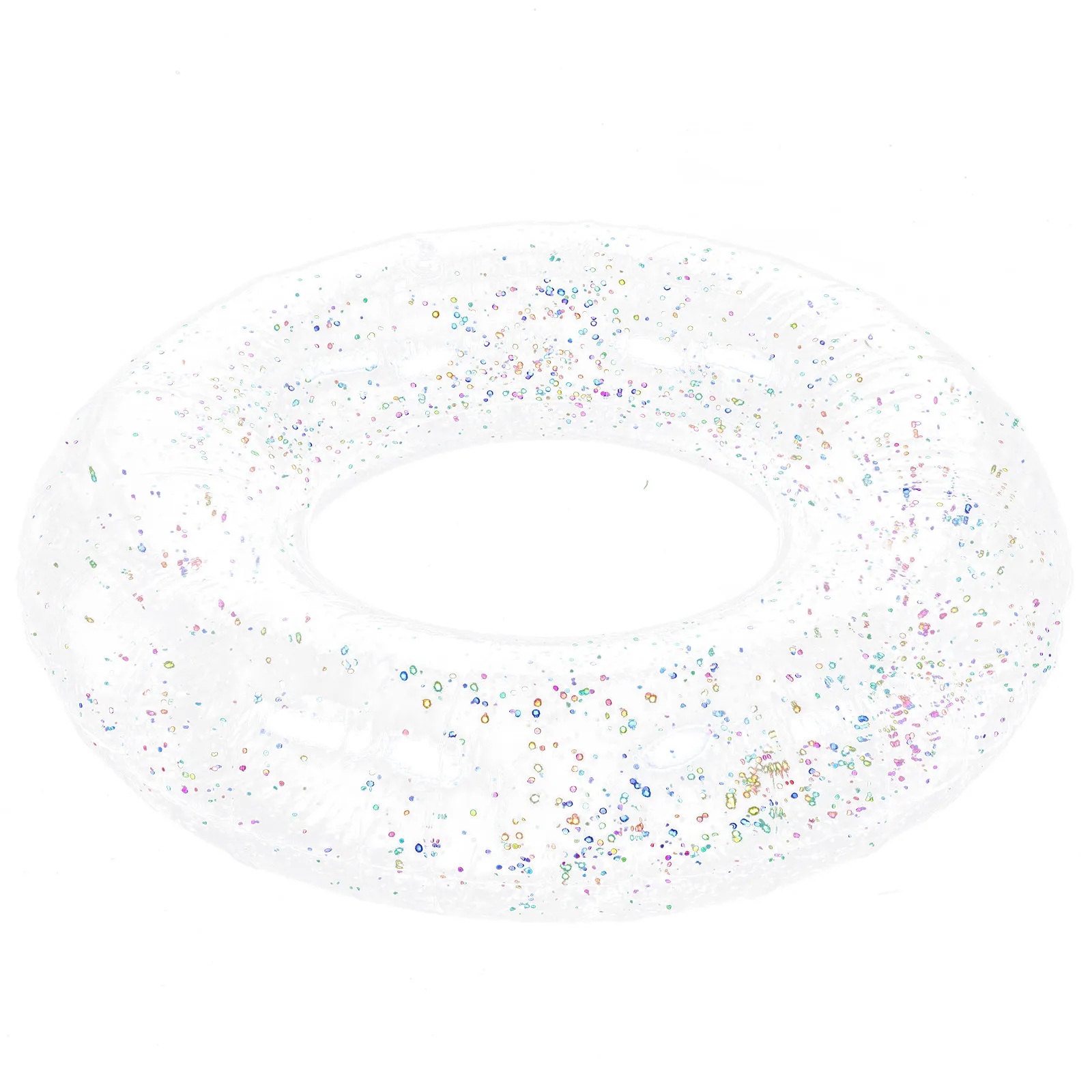 

Inflatable Transparent Glitter Swim Ring with Sequins Design Large Size Lightweight Pool Float for Adults Leisure Relaxation