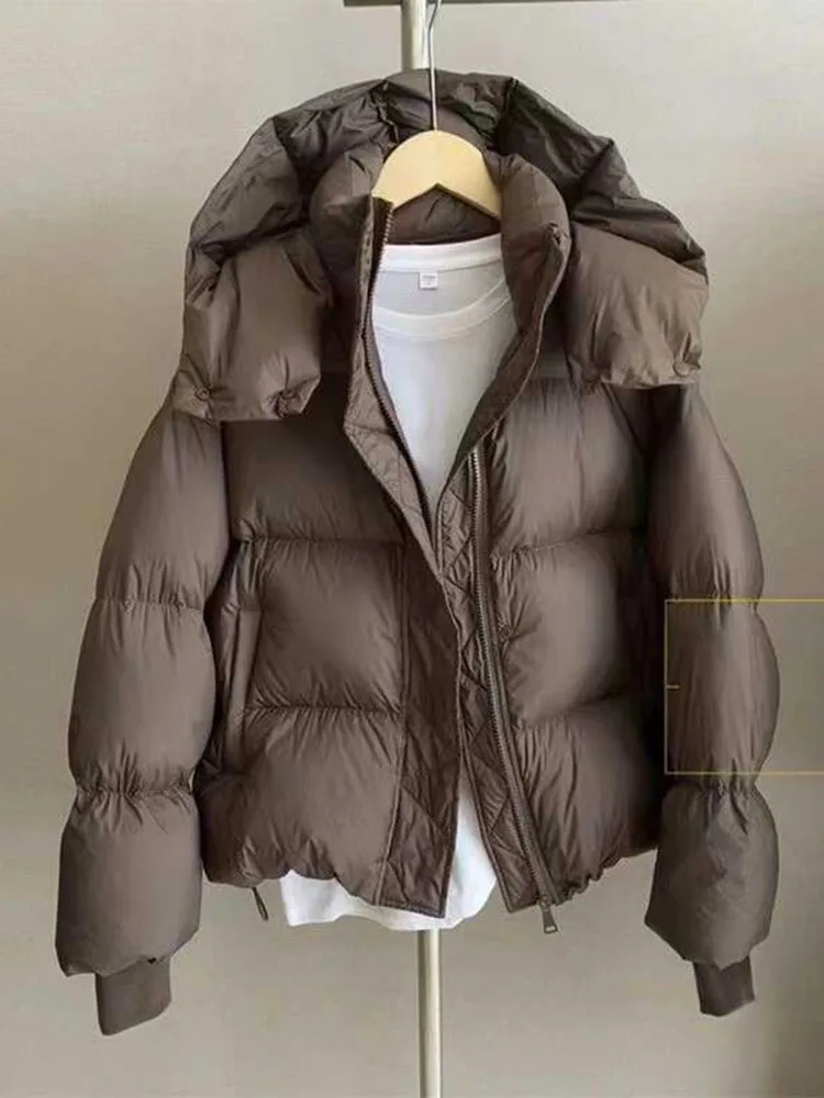 New Waterproof Down Cotton Padded Jacket Hooded Short Women's Winter Clothes Korean Style Puffer Jacket Coat Outwear Female