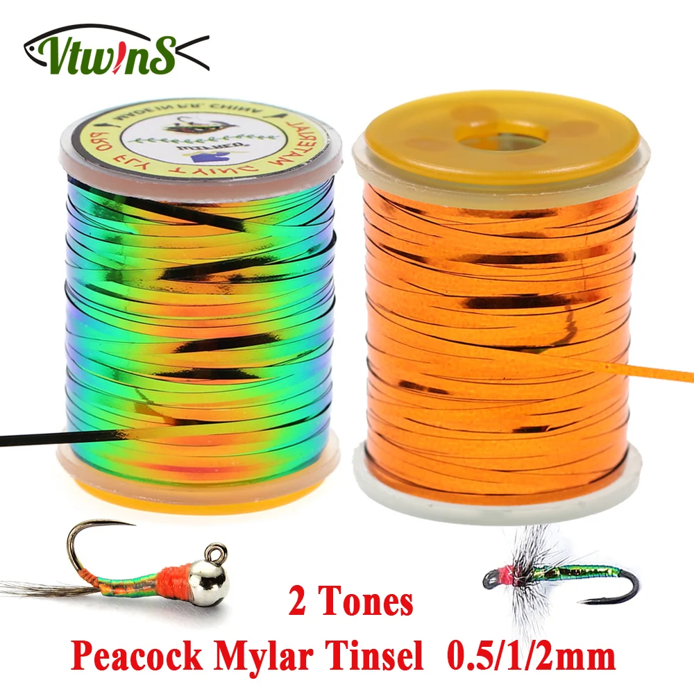 

Vtwins Peacock Flat Uni Mylar Tinsel 2 Tones Metallic Mylar For Predigon Nymphs Body Salmon Funky Fly Tying Material Accessories