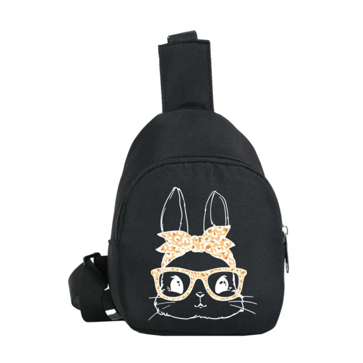 Easter Leopard Print Rabbit Boy Girl Chest Packs Cartoon Bunny  Daily Travel Mini Crossbody Bag Kids Outdoor Sport Shoulder Bags