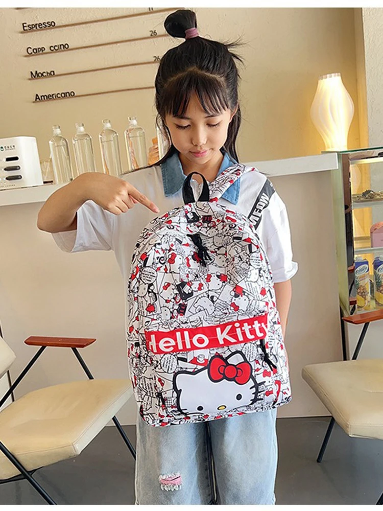 2024New Sanrio Hello Kitty Backpack Cartoon Anime Pochacco Women Cute Light Backpacks Students Bag Shoulder Kids Bags Girl Gift