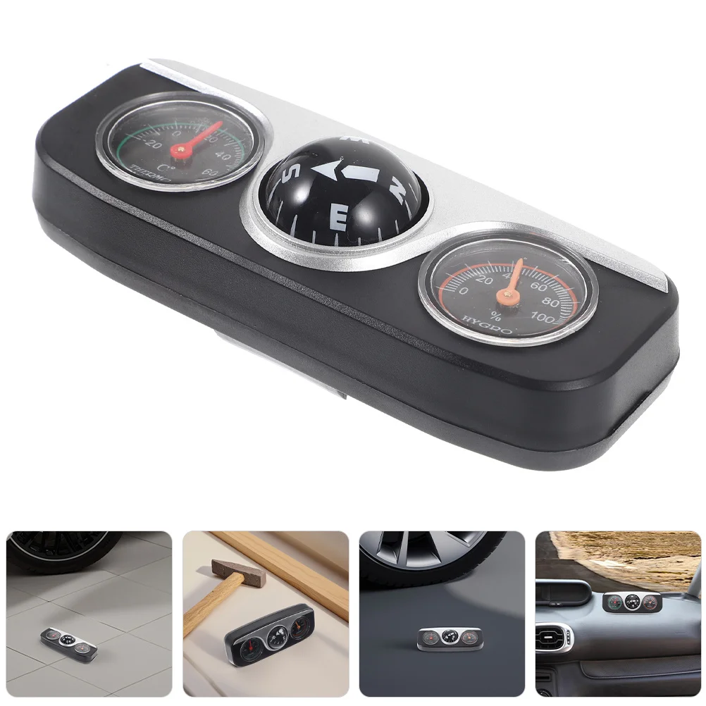 

2Pcs Universal Car Compass Thermometer Hygrometer Dashboard Ball Multifunctional Auto Interior Decoration Navigation Accessory
