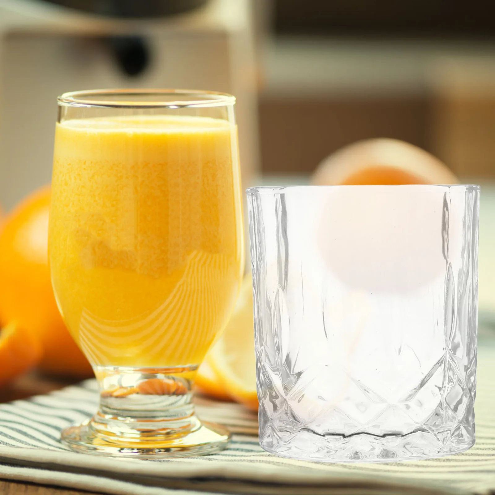 

6Pcs Whiskey Glass Set Stylish Unique Design 300ml Glass Cups Suitable for Whiskey Beer Cocktail Party Use Drinking Glasses