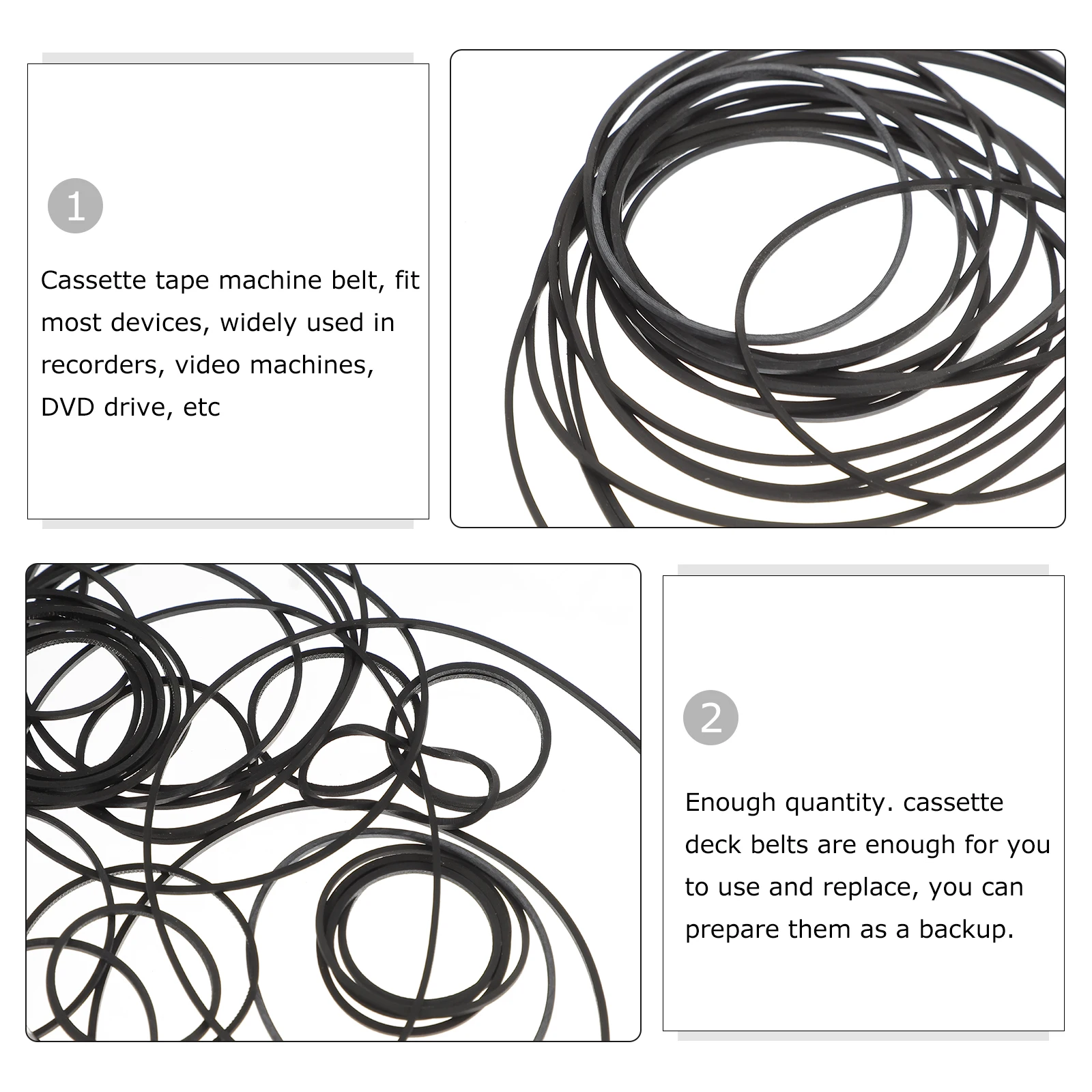 

50 Pcs Repeater Belt Cassette Player Belts Replacement Tape Recorder Maintenance for Players Drive Casette