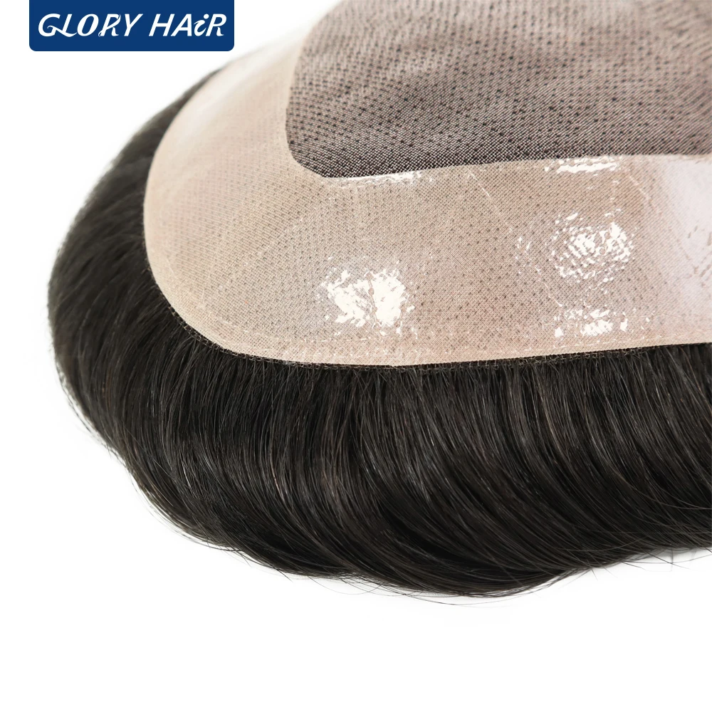 6 "رجل نظام الشعر دورا مونو الرجال الشعرية الاصطناعية خصلات الشعر 100 شعر بشري هندي شعر مستعار رجل