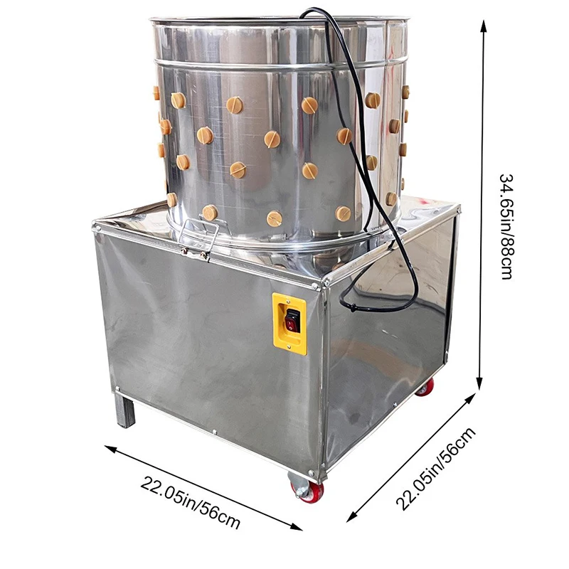 Stainless Steel Chicken Plucker Turkey Poultry Defeather Plucking Machine