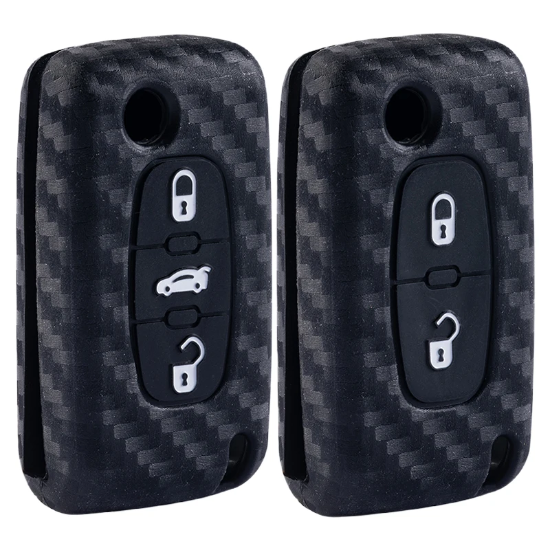2 3 Button Key Case Cover for Citroen C-Crosser C3 C4 Picasso Berlingo Case for Peugeot Partner Tepee 207 307 308 407 Keychain