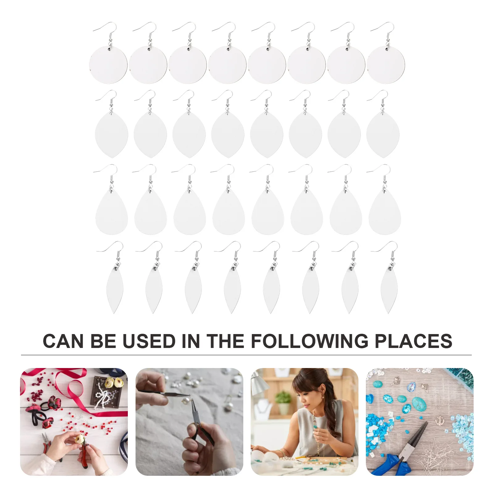 

32 комплекта заготовок для сублимационных серег, необработанные подвески для термопереноса, для любителей рукоделия и декора