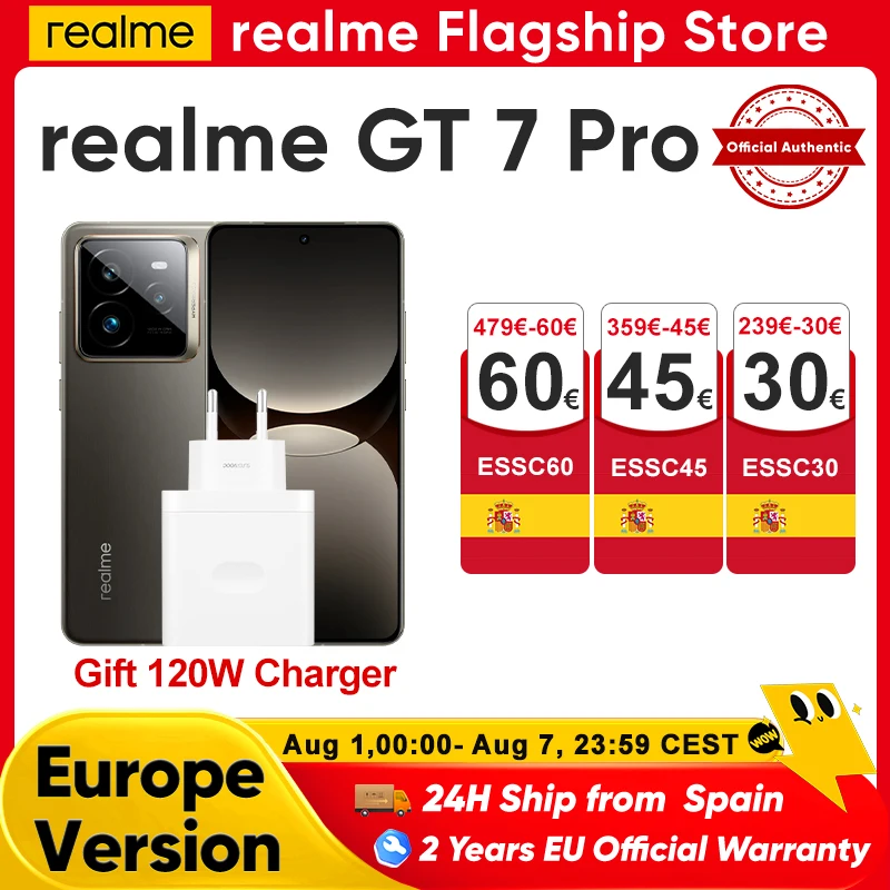 Realme GT 7 Pro 5G Smartphone Snapdragon 8 Elite 6,78 »120Hz Pantalla Eco OLED …