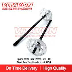 VITAVON Alu7075 Spline tylna piasta 17mm Hex HD stalowy tylny wał sprzedaje parę do TRAXXAS UDR