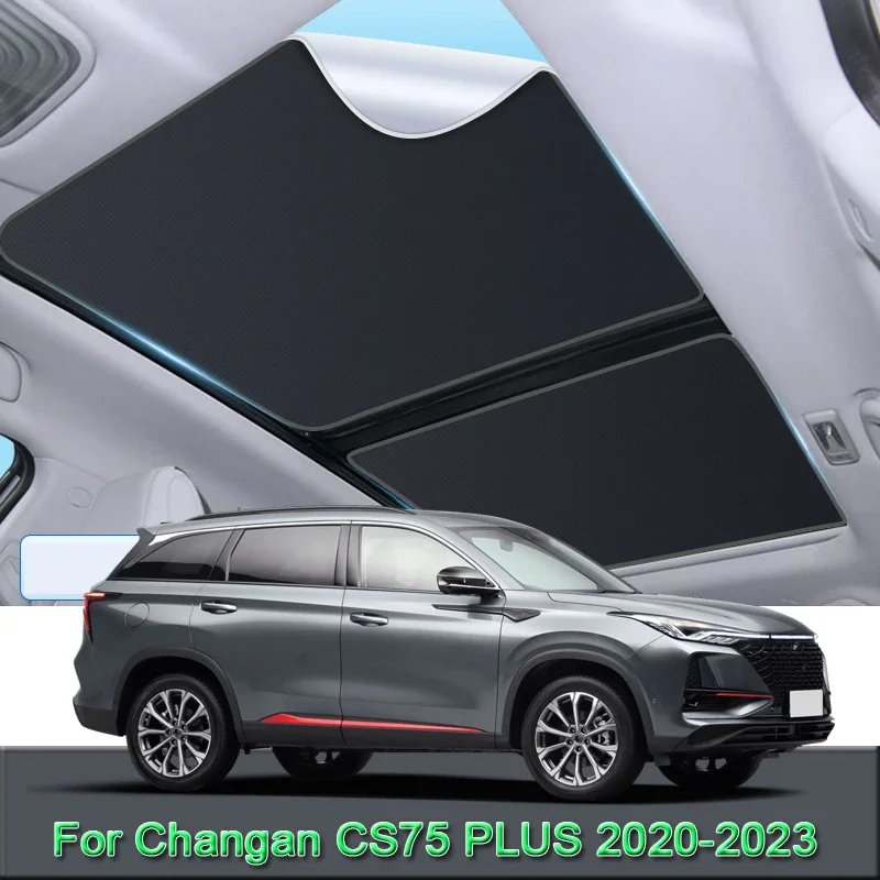 For Changan CS75 PLUS 2020-2023 2024 Car Electrostatic Adsorption Sunroof Sunshade Heat Insulation Skylight Sticker Accessory