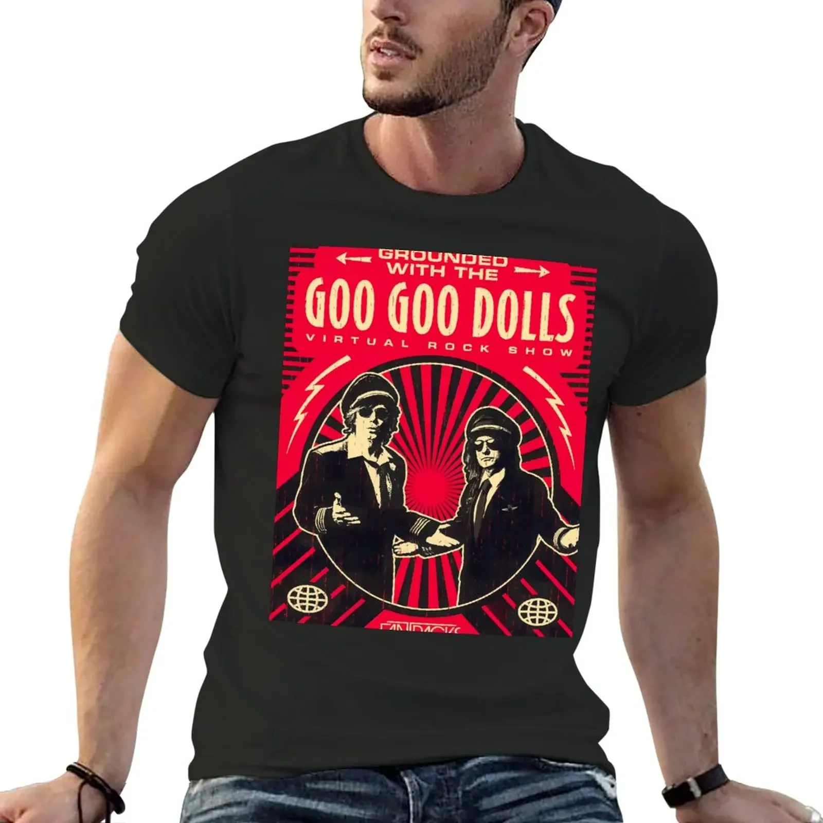 

Grounded With The Goo Goo Dolls T-Shirt boys animal print shirts graphic tees plain Short sleeve tee men