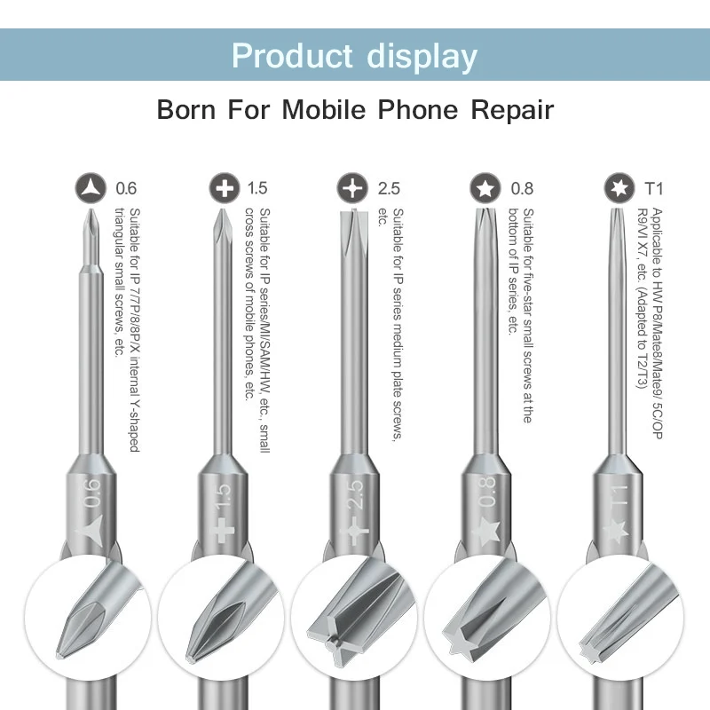 RELIFE RL-725 Adjustable Torque Screwdriver Set 6 in 1 Disassembly and Repair Phone Opening Tool Screwdriver Set