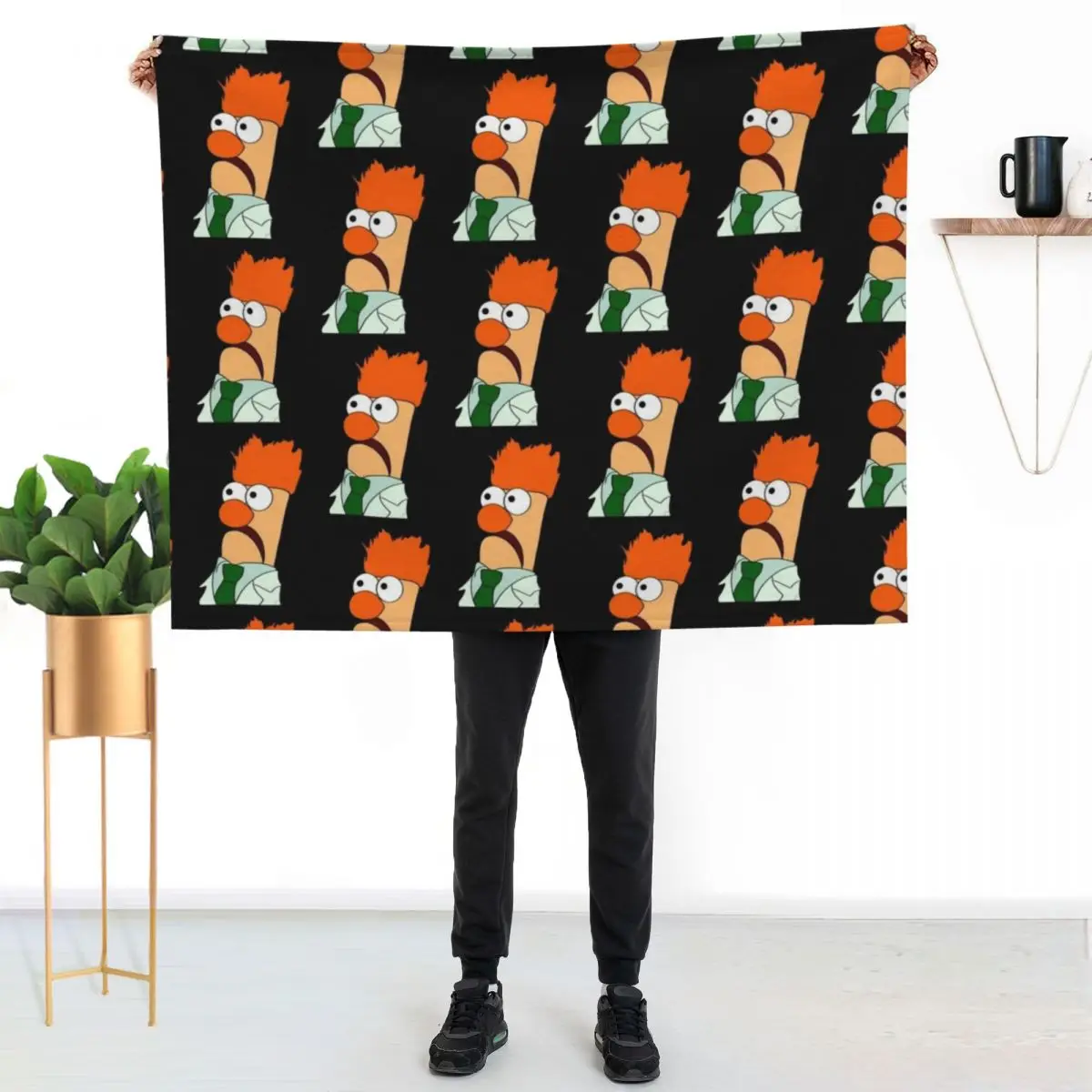 Beaker comic portrait (version 2/3 - no background) Throw Blanket Decorative Sofa Camping Flannel Fabric Sofa Blankets