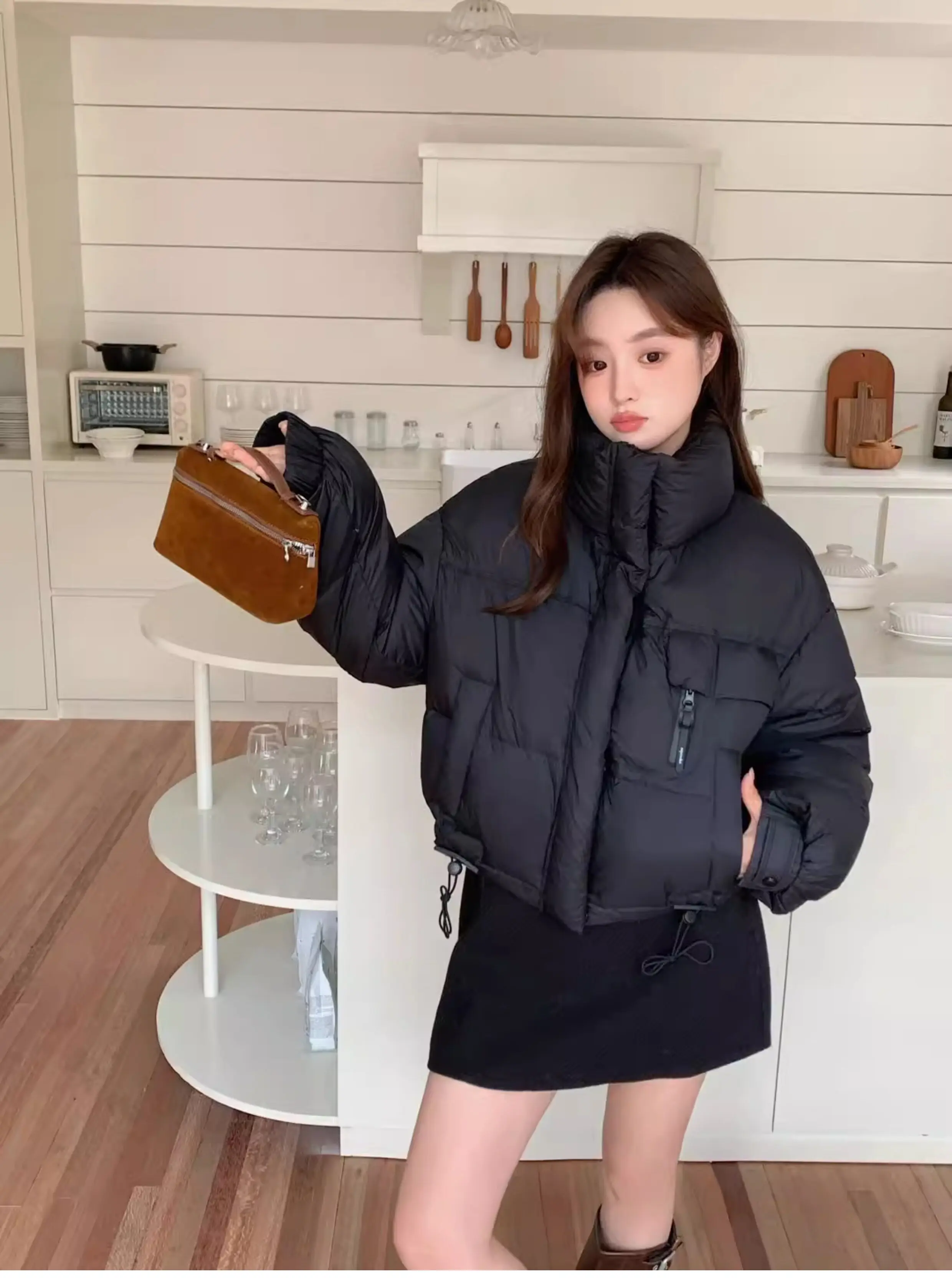 2026 Autumn Winter Women's Short Down Jacket Korean Stand Collar Puffer Jackets Women Warm Fashion Multicolor Thick Outerwear