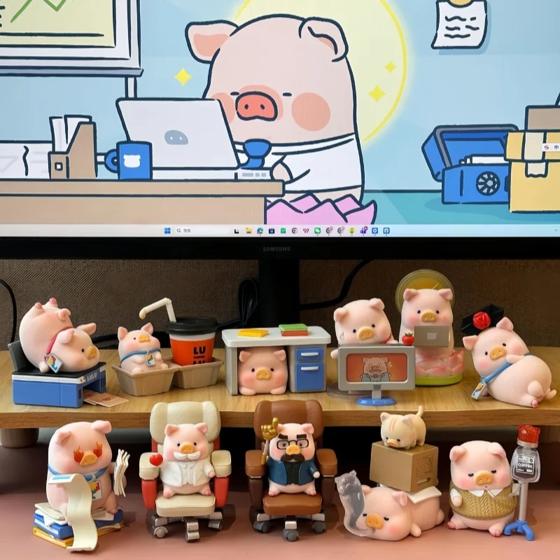 LuLu Pig Blind Box Collectible  Figurine Office Theme Trendy Art Toy Desktop Decoration Display  Gift  For Collectors view 2