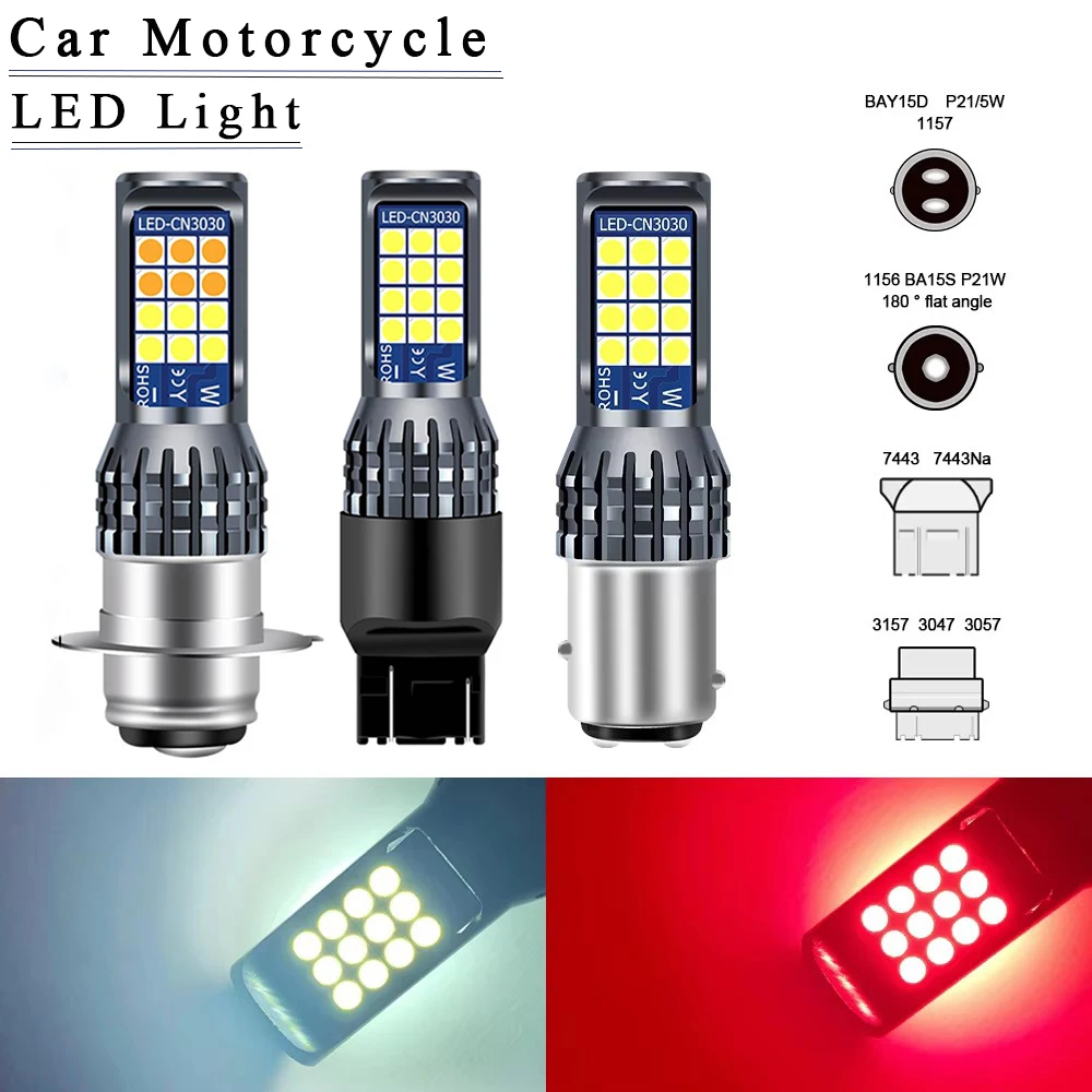

1PC 1156 BA15S P21W LED Car Turn Signal Light 1157 3157 7440 7443 Daytime Running Lamp Bulb Motorcycle Accessories For P15D 12V