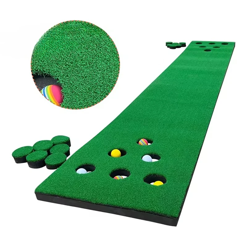 GP Factory Wholesale High Quality Outdoor And Indoor Golf Putting Green Mat Golf Game Mat With 12 Holes Office Putting Games Mat