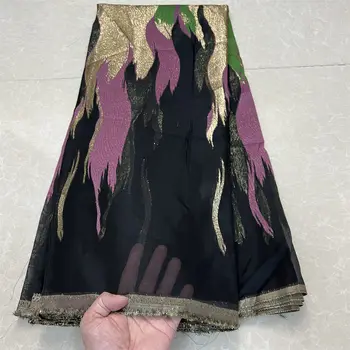 2025Nové prémiové africké nigerijské tylové krajkové látky organzové výšivky guipure brokát žakárové svatební šaty společenské šaty 5yardů 10 nejlepší prodej tradiční nigerijská svatební látka - №8