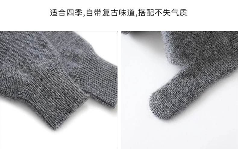 Simple Style 100% Cashmere Thicken Women Winter Keep Warm Full Finger Knitted Cashmere Gloves Cute Lovely Drive Cycling Mittens