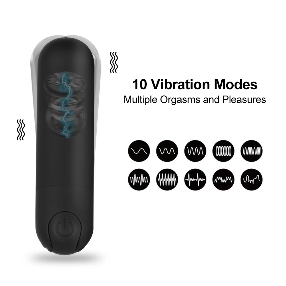 10 Speed Mini Bullet Vibrator for Women Rechargeable Wireless Vibrating Anal Bullet Clitoral Stimulator Dildo for Adult Sex Toys