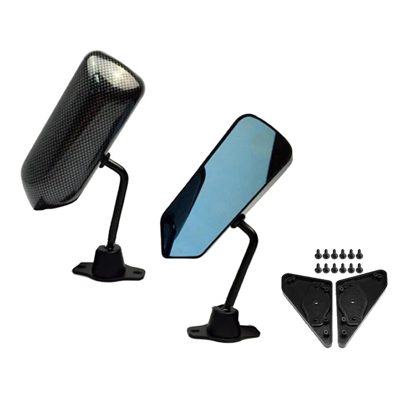 Universal Black Carbon Fibre Car Side Rearview Mirror Manual Adjustment F1 Drift Style for Auto Replacement