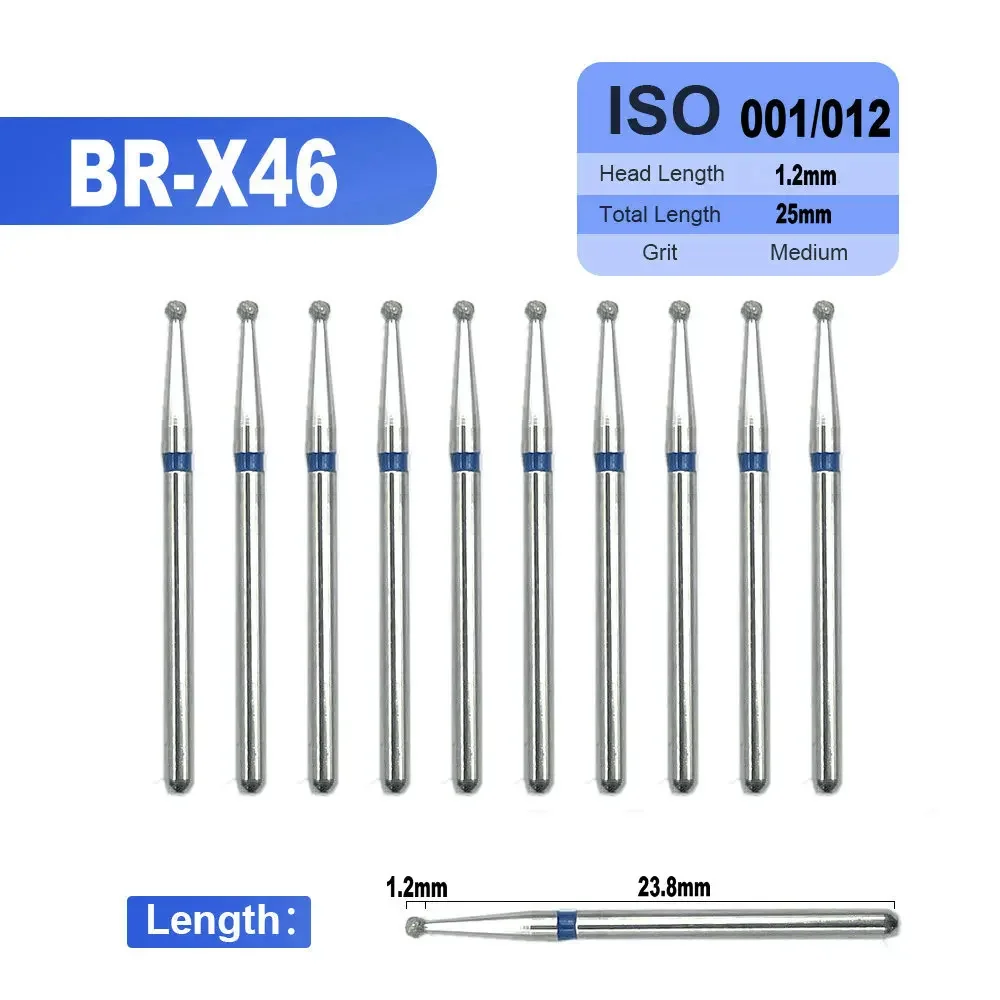 10pcs Dental Diamond Burs for High Speed Handpiece Dentistry Fillings Palatal and Occlusal Reduction Cavity/Crown Preparation