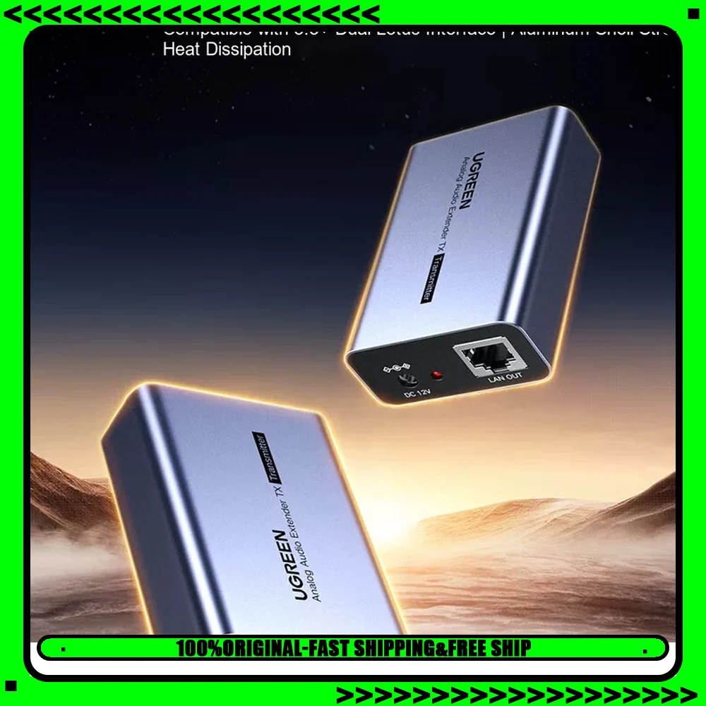 UGREEN 65040 CM785 3.5mm and 2RCA Audio over Ethernet Extender 500m Stereo Audio Transmitter Receiver via Cat5e Cat6 Cable