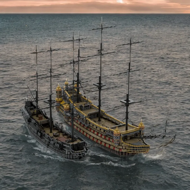 

15684 шт. Пираты Карибаanses The Silent Mary Ghost Ship Model Moc DIY образовательные строительные блоки пиратский корабль сборная игрушка