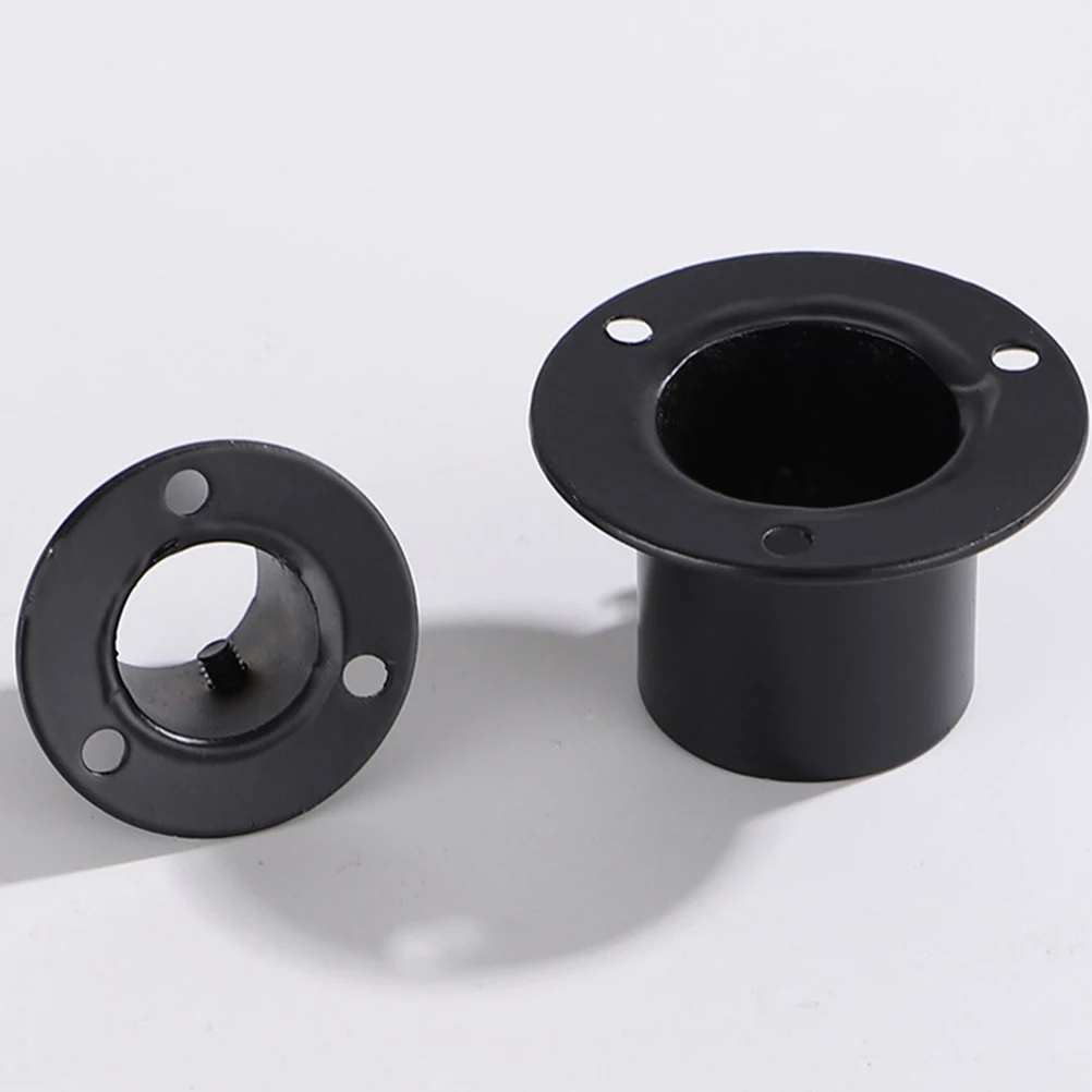 

2Pcs Stainless Steel Rod Socket Accessory Strong Closet Rod End Holder Easy to Install for Bathroom Closet Pole Socket Accessory