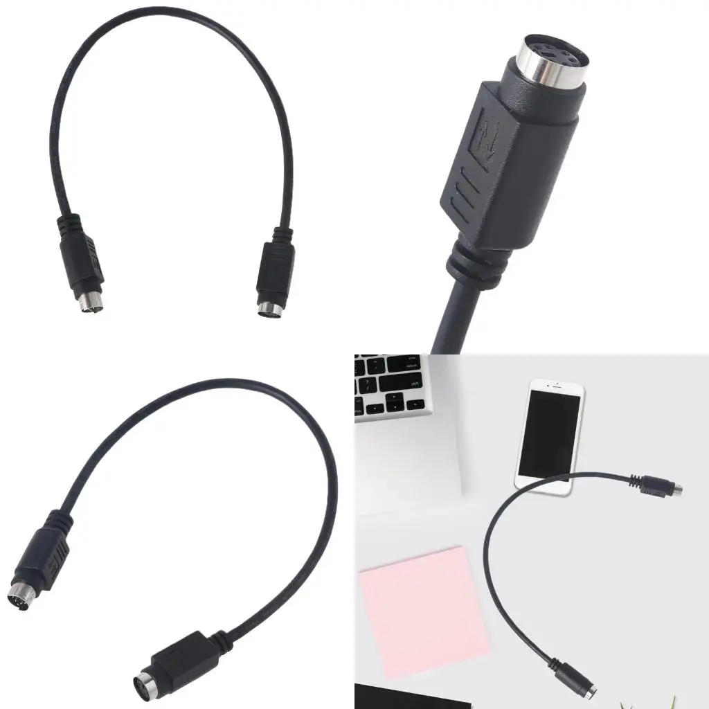  Plastic Portable  Extension Cord  for    Male to Female Round Port Keyboard/Mouse Extension  Cord