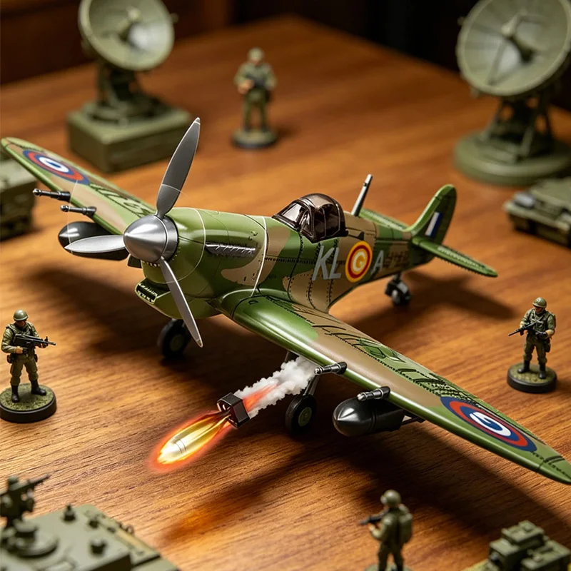 British Spitfire Plane Blocks Model Building Toys Plastic Aircraft Construction Building Blocks Set Retro military model toys view 6