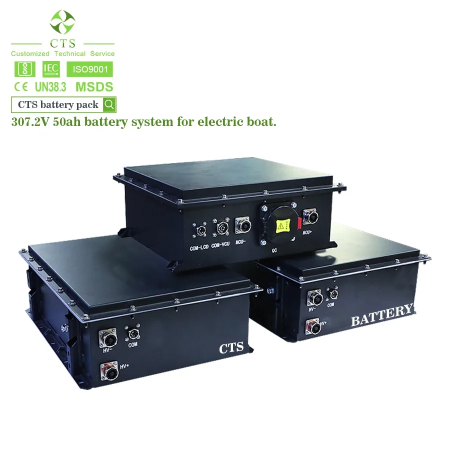 CTS แบตเตอรี่เรือไฟฟ้า96V 300V สปีดโบ๊ทแบตเตอรี่ทะเลแพ็คแบตเตอรี่ LiFePO4 144V100Ah