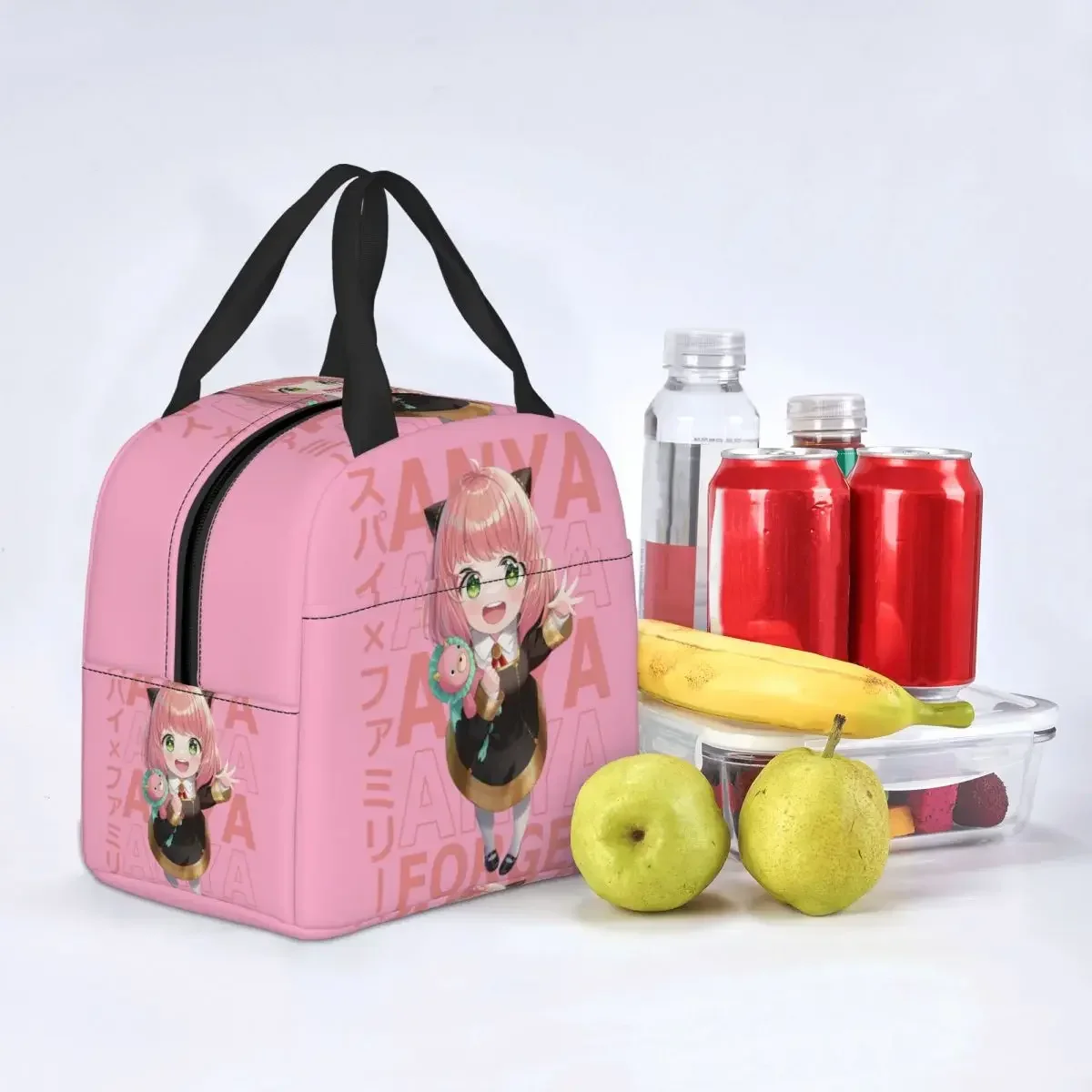 Spy X Family Anya Forger Insulated Lunch Bag Women Resuable SpyFamily Manga Anime Thermal Cooler Lunch Box Beach Camping Travel