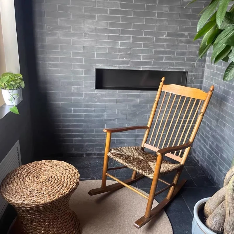 Manila Antique Living Room Sofa Solid Wood Rocking Chair Rope High Sofa Backrest Armrest Living Room Furniture Kanapa XYSFC