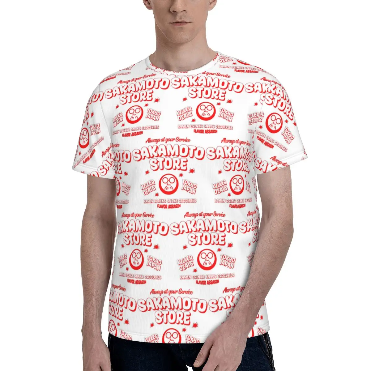 Sakamoto Days STORE T-Shirt for Men Cotton T Shirts Men's Short Sleeve O-Neck Summer Clothes Tops
