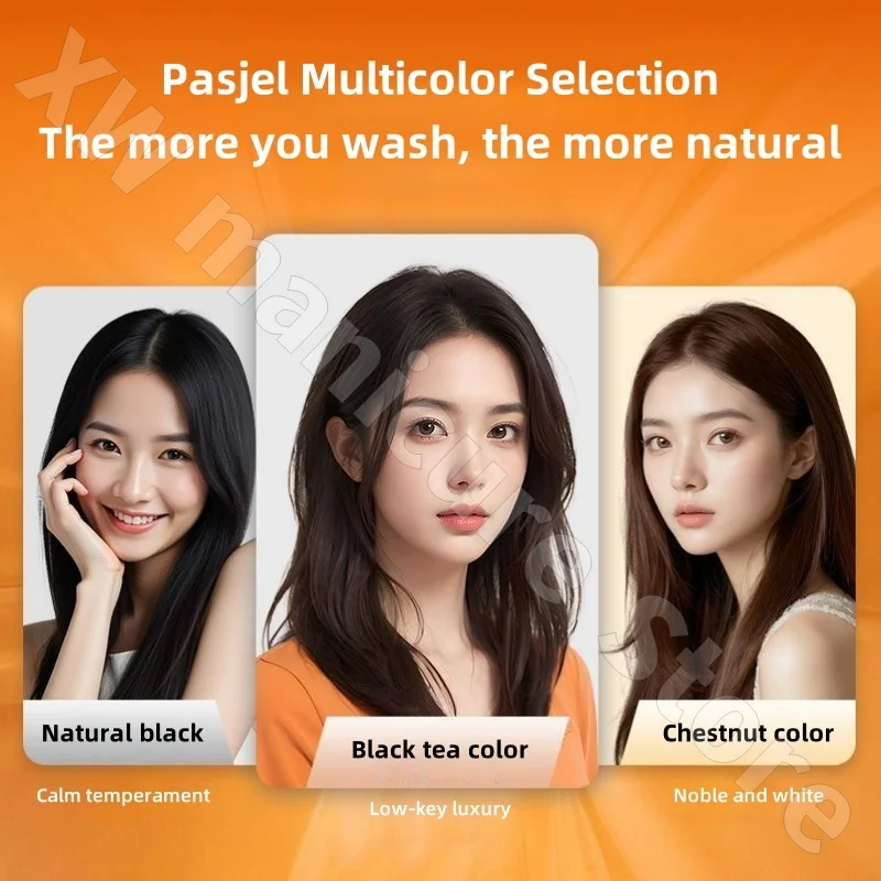Thailand PASJLE Hair Dye Plant Natural Non-irritating One Wash Black Dye Cream for Covering Gray Hair Special 300ml 1 Box