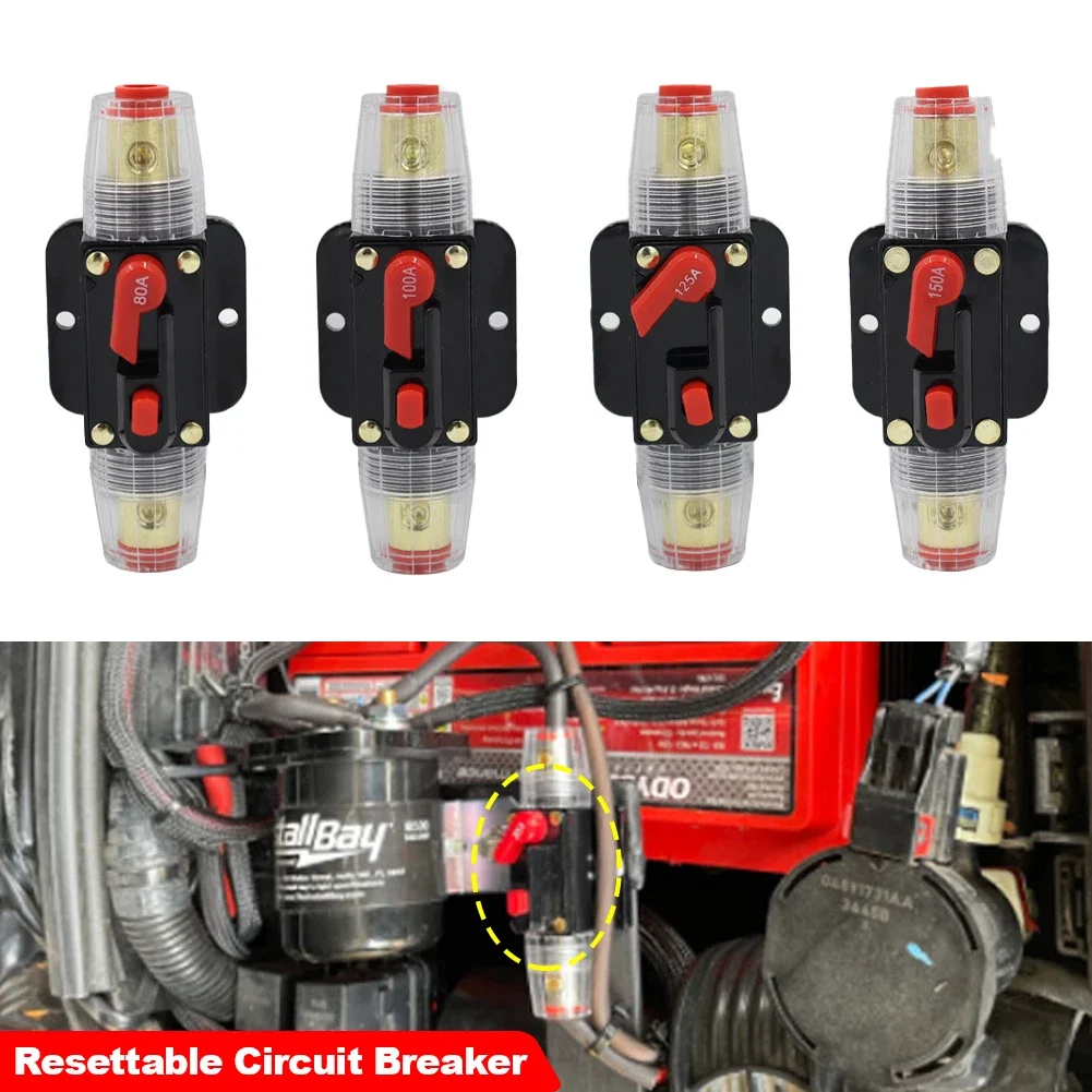 12V-24V Car Truck Resettable Fuse 20A 30A 40A 50A 60A 80A 100A 125A 150A Short Protection Fuse For RV Boat Audio Resettable Fuse