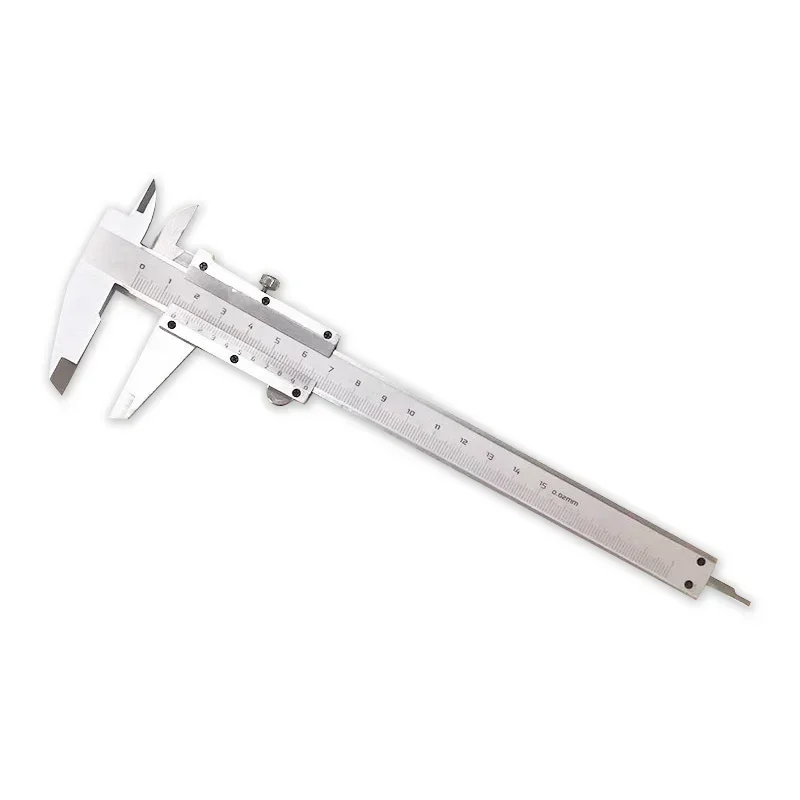 

Stainless Steel Metal Vernier Caliper 6" 0 - 150mm 0.02mm Accurate Reading Measuring Tools Gauge Micrometer
